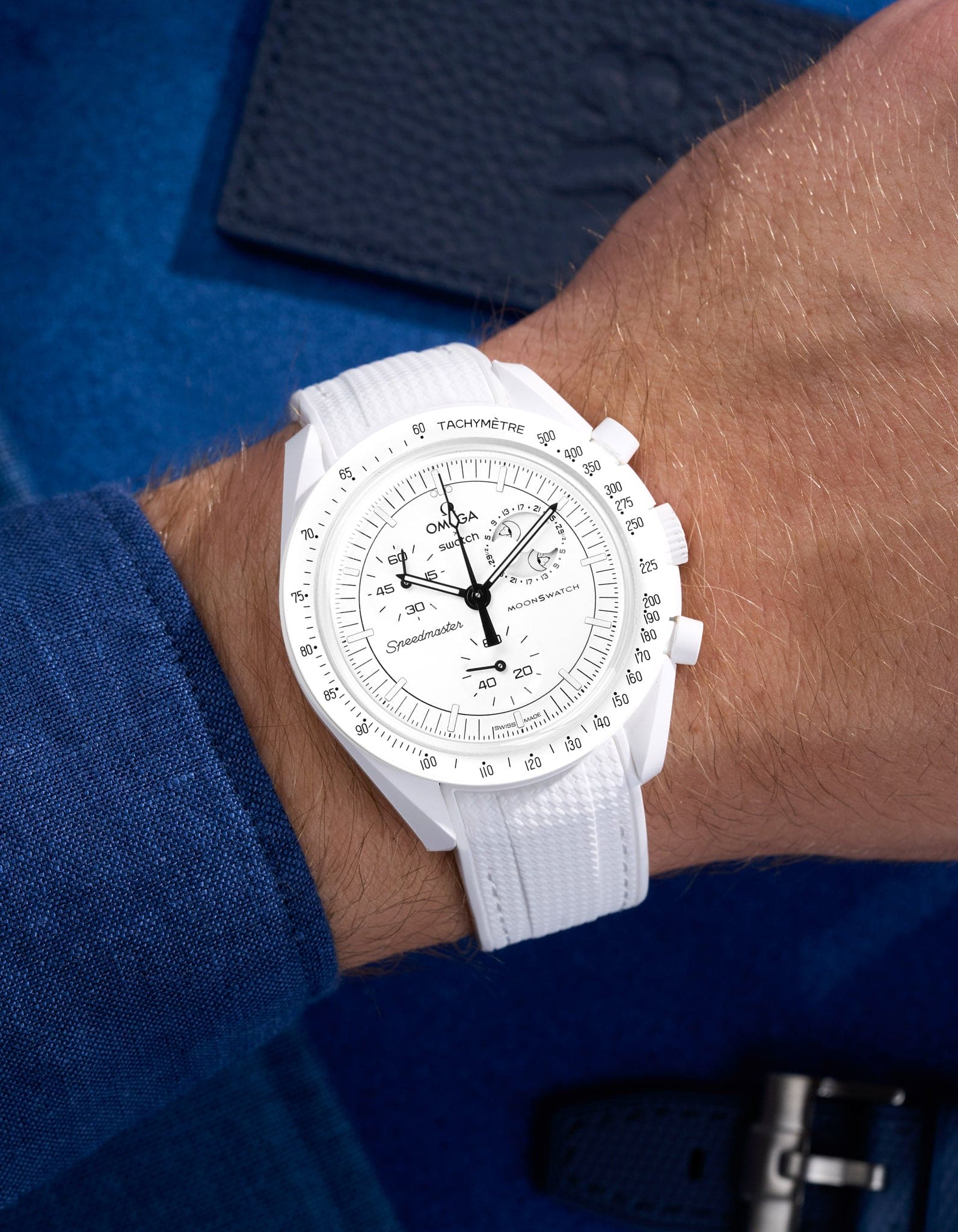 Curved Vertech Rubber Strap - White - OM Luxury